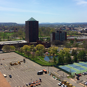 view to parking lot