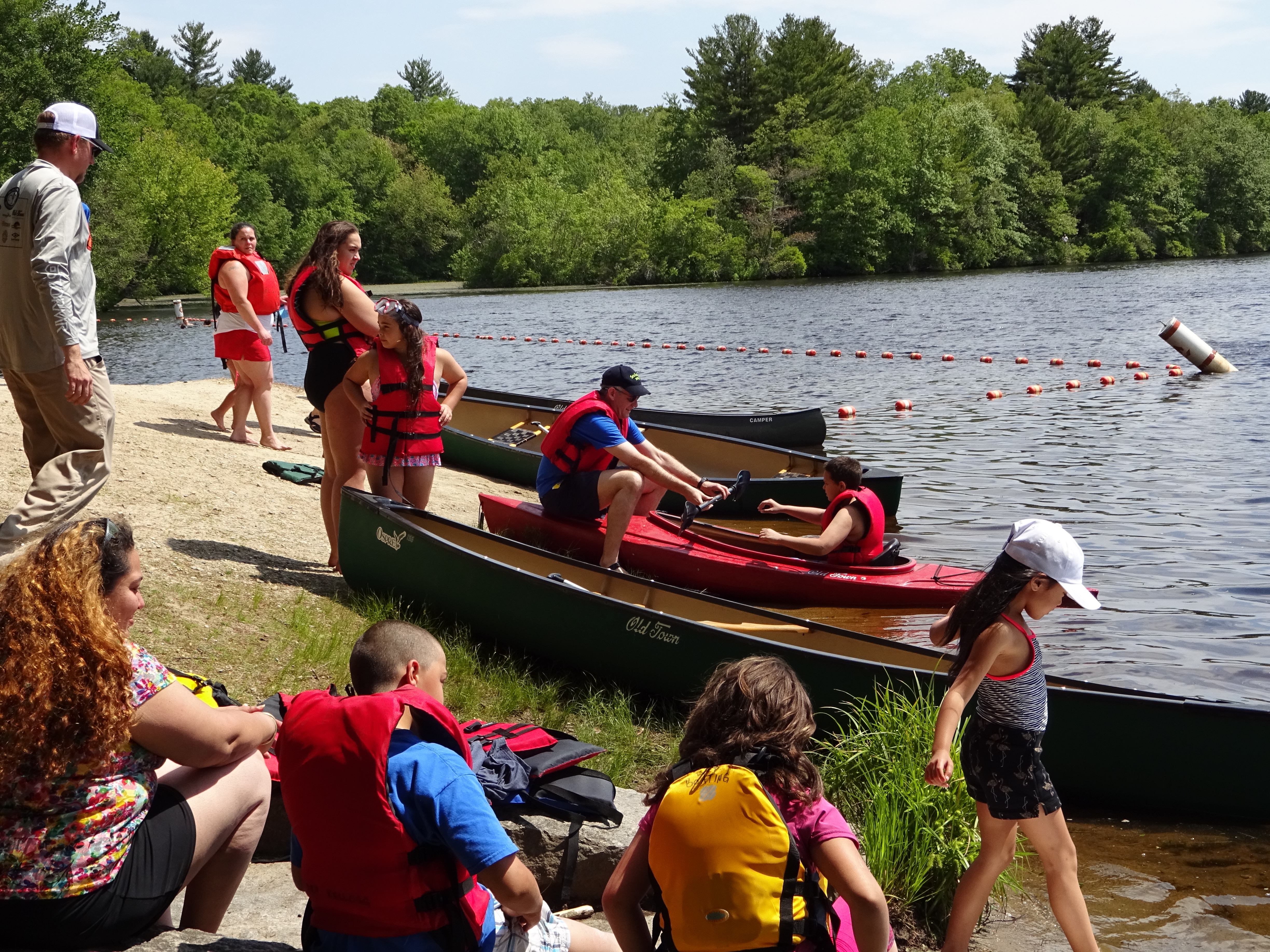 GPP families waiting for a canoe