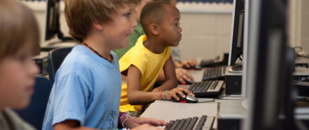 Students using computers