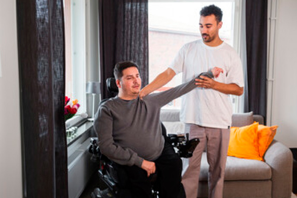 Man receives physical therapy