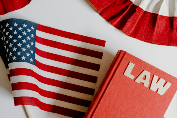 law book with US flag