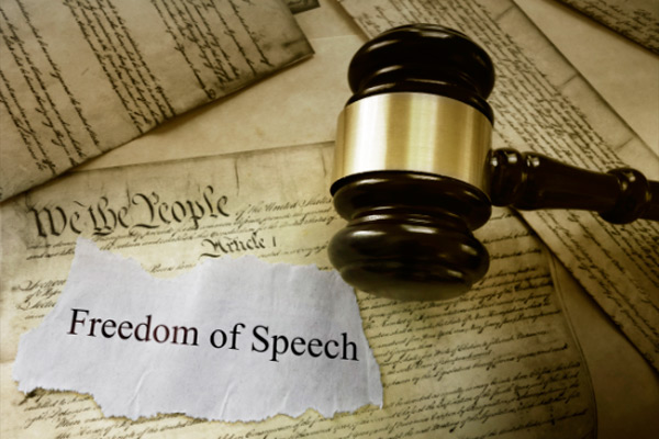 freedom of speech with court gavel