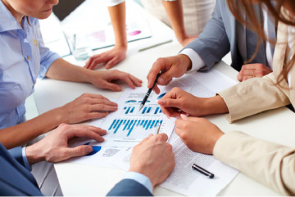 People looking at analytics