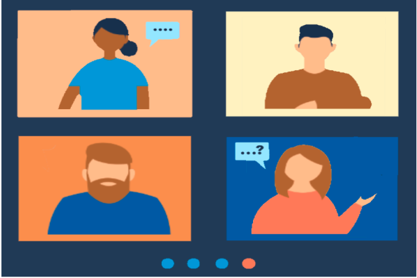 People in meetings