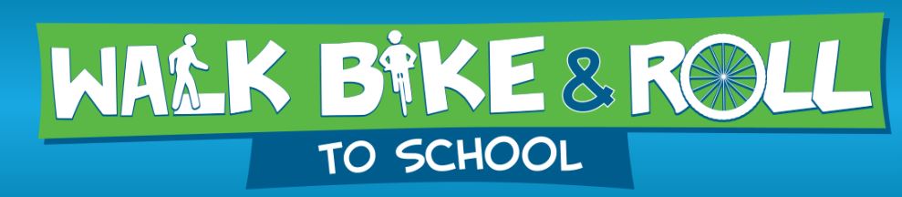 Walk Bike and Roll to school logo and text