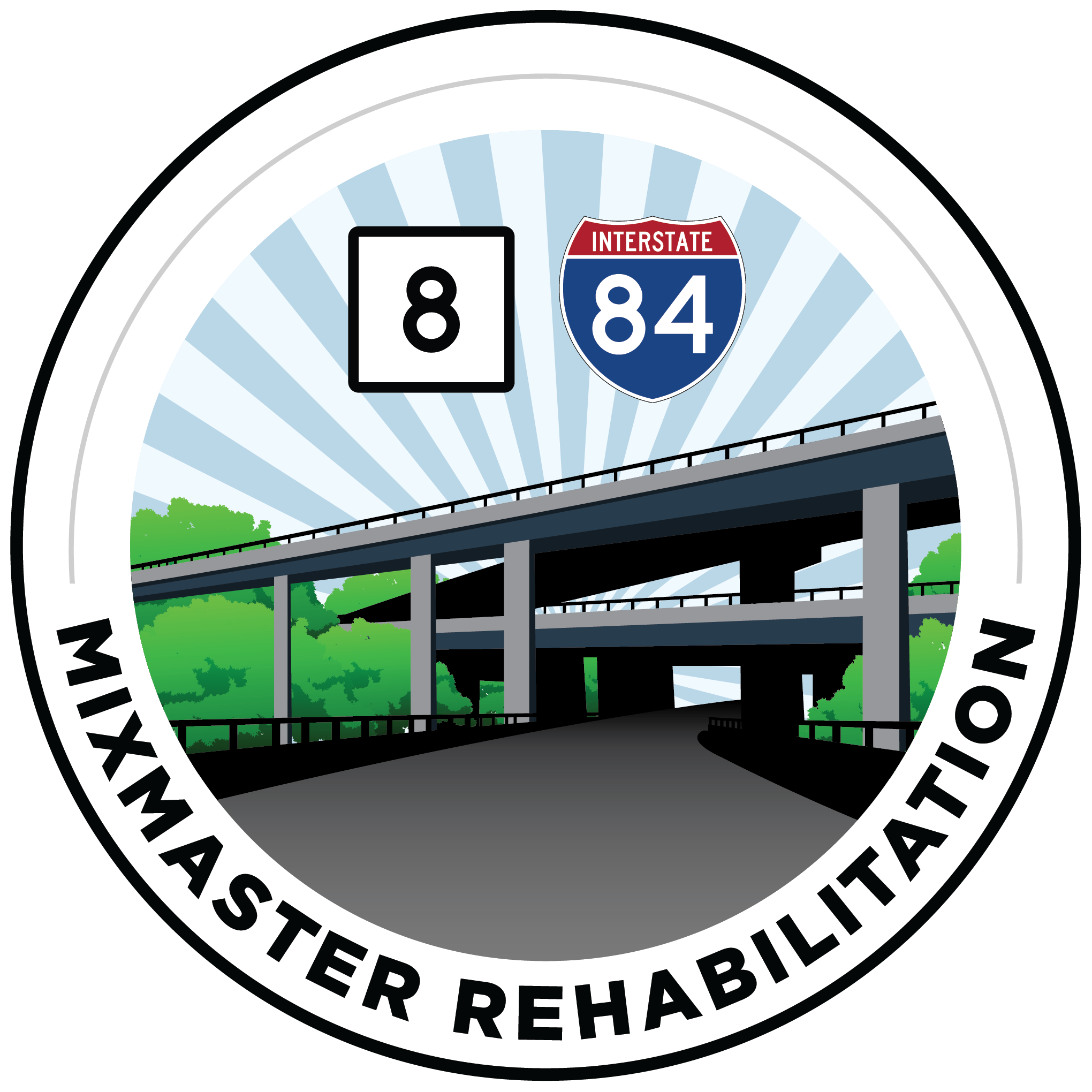 Rt8-I84 Mixmaster Rehabilitation Logo