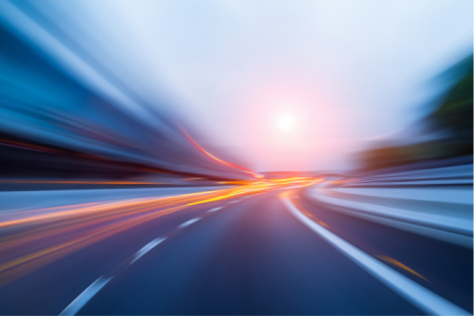 fast moving vehicle