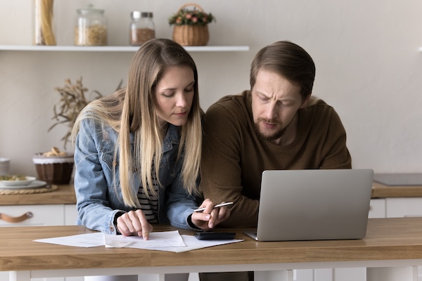 young couple at computer
