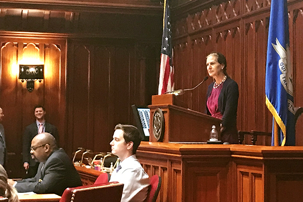 Lieutenant Governor Susan Bysiewicz in her role as President of the Connecticut State Senate.