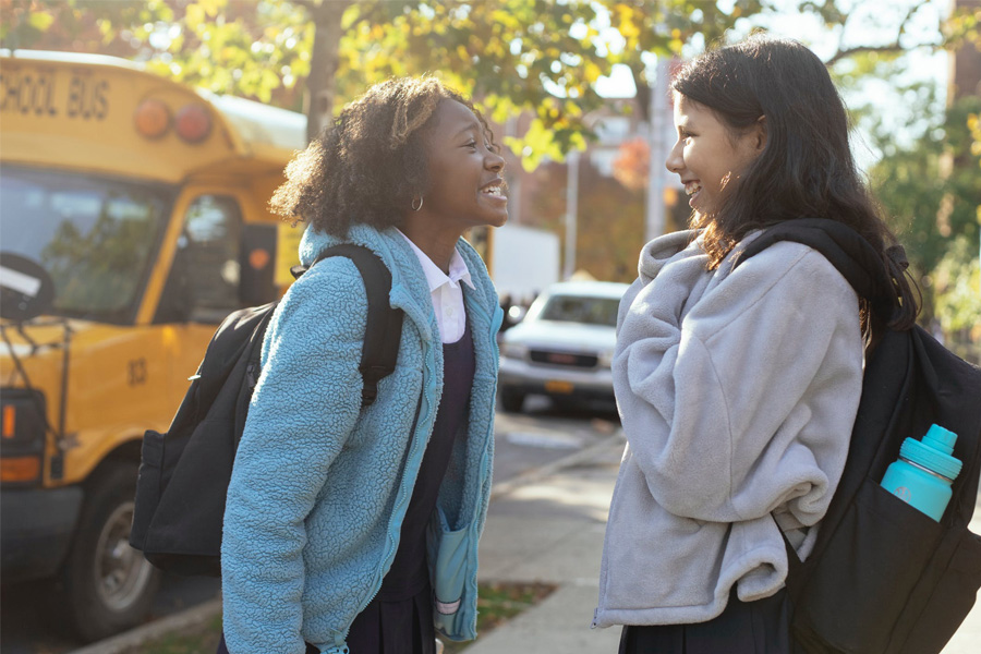 kids outside school