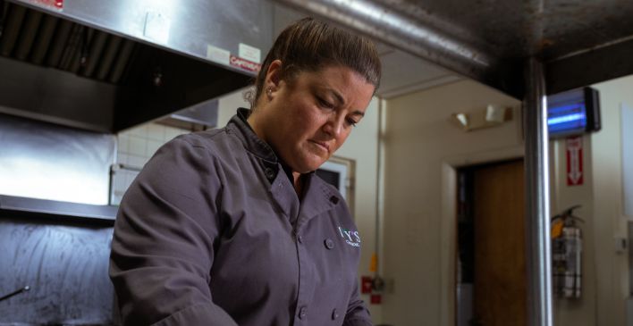 Chef booking in the kitchen